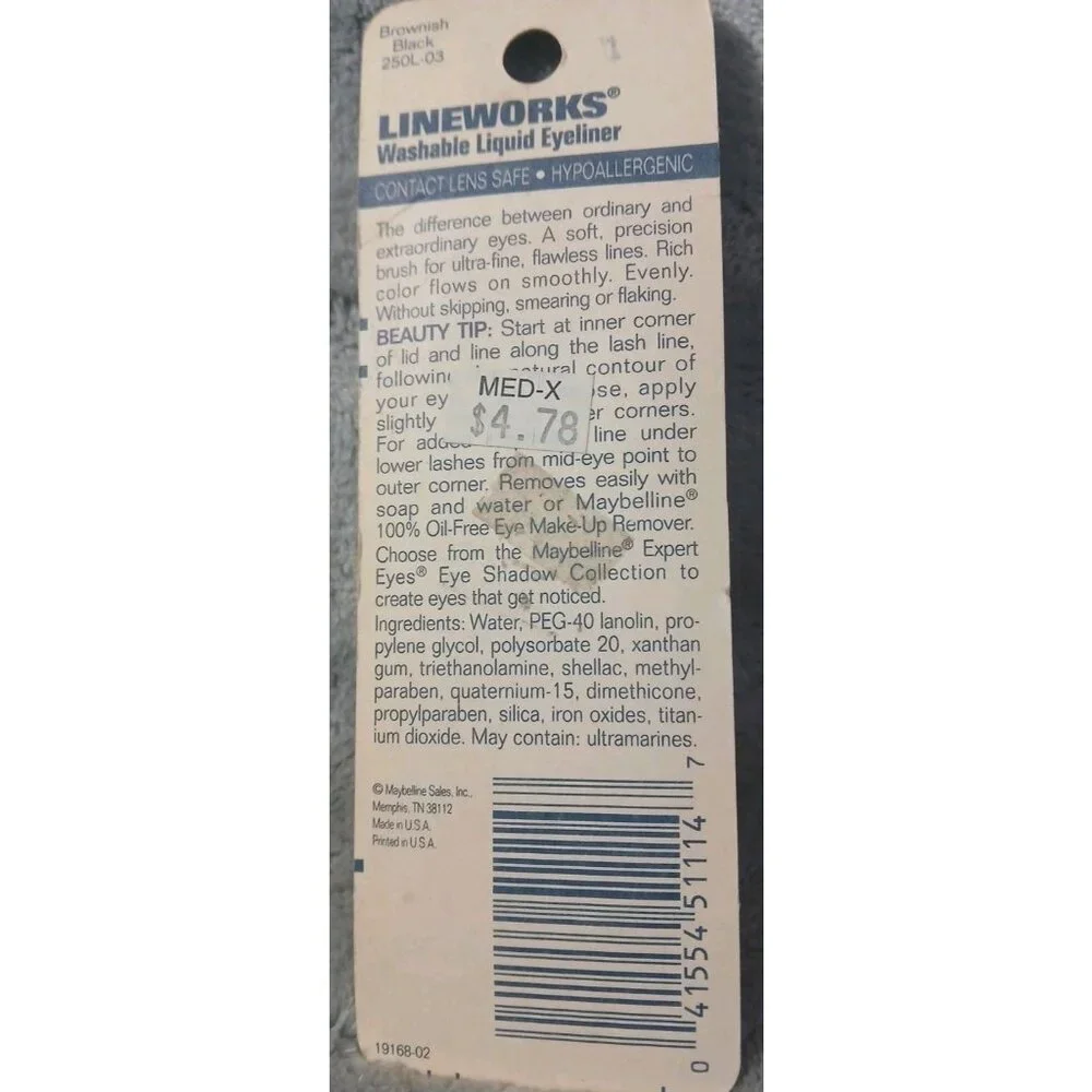 Maybelline‎ LINEWORKS Liquid Eyeliner Washable Brownish Black 250L-03 READ